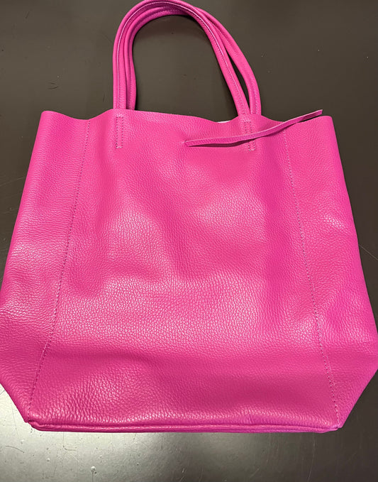 NEW High Class Fuchsia Women's Genuine Leather Bag, Leather Tote Bag, Gift Bag, Shoulder Bag