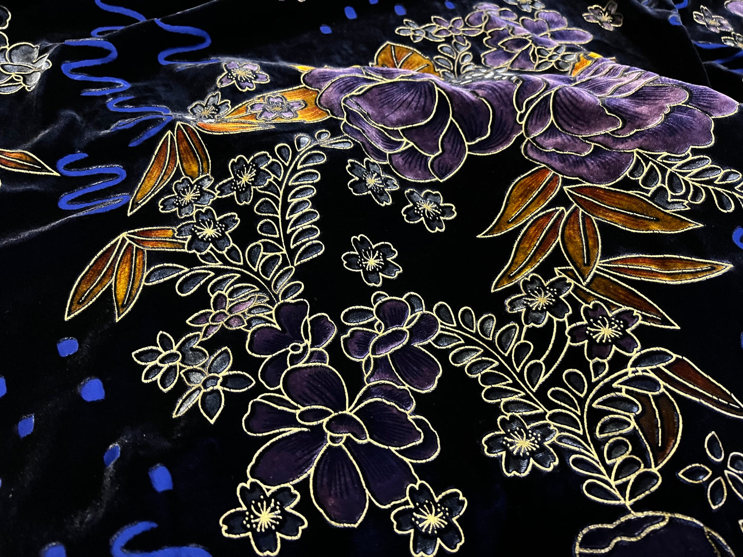 NEW High Class Floral Viscose Silk Velvet Devore Fabric