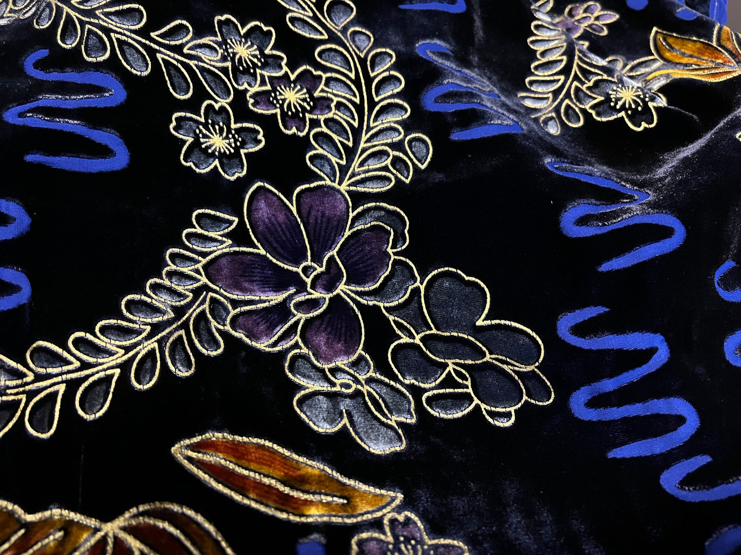 NEW High Class Floral Viscose Silk Velvet Devore Fabric