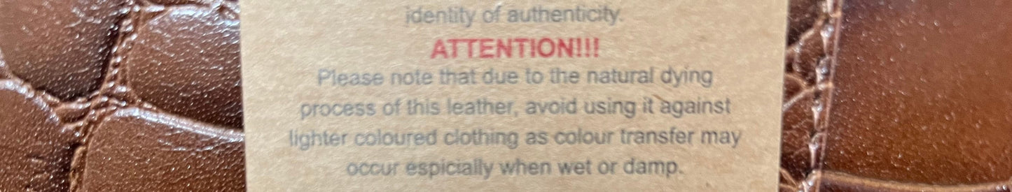 Genuine Leather Embossed Crocodile Effect Bag
