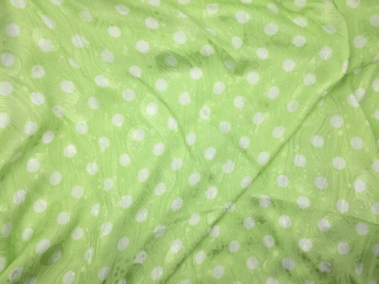 NEW 100% Silk Crepe De Chine Satin Jacquard Polka Dot Print Fabric