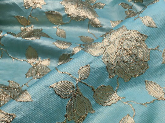 NEW High Class Gold Metallic Floral Jacquard Fabric
