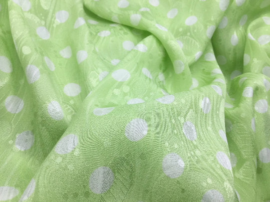 NEW 100% Silk Crepe De Chine Satin Jacquard Polka Dot Print Fabric