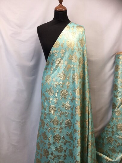 NEW High Class Gold Metallic Floral Jacquard Fabric
