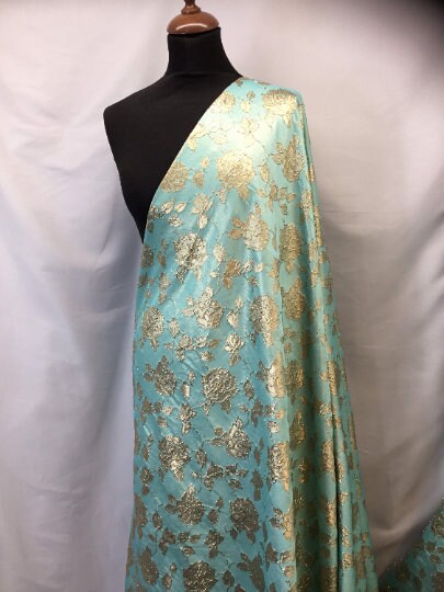 NEW High Class Gold Metallic Floral Jacquard Fabric