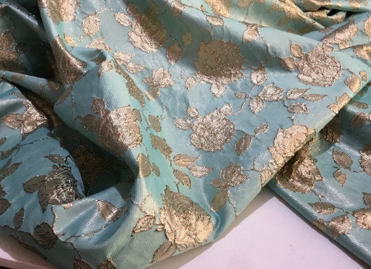 NEW High Class Gold Metallic Floral Jacquard Fabric