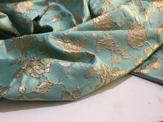 NEW High Class Gold Metallic Floral Jacquard Fabric
