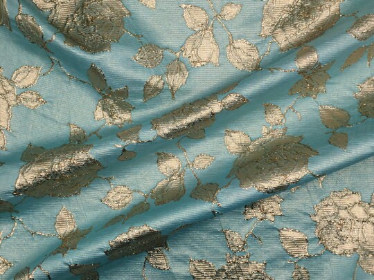 NEW High Class Gold Metallic Floral Jacquard Fabric