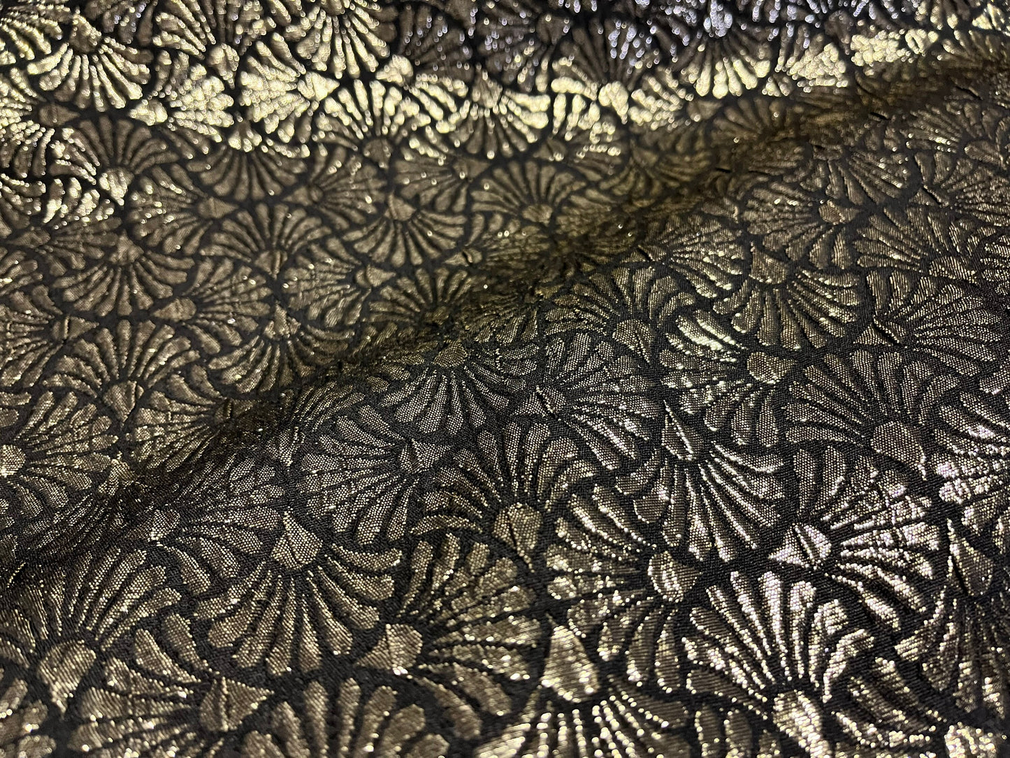 NEW High Class Jacquard Brocade Cloque Gold Lurex Fabric