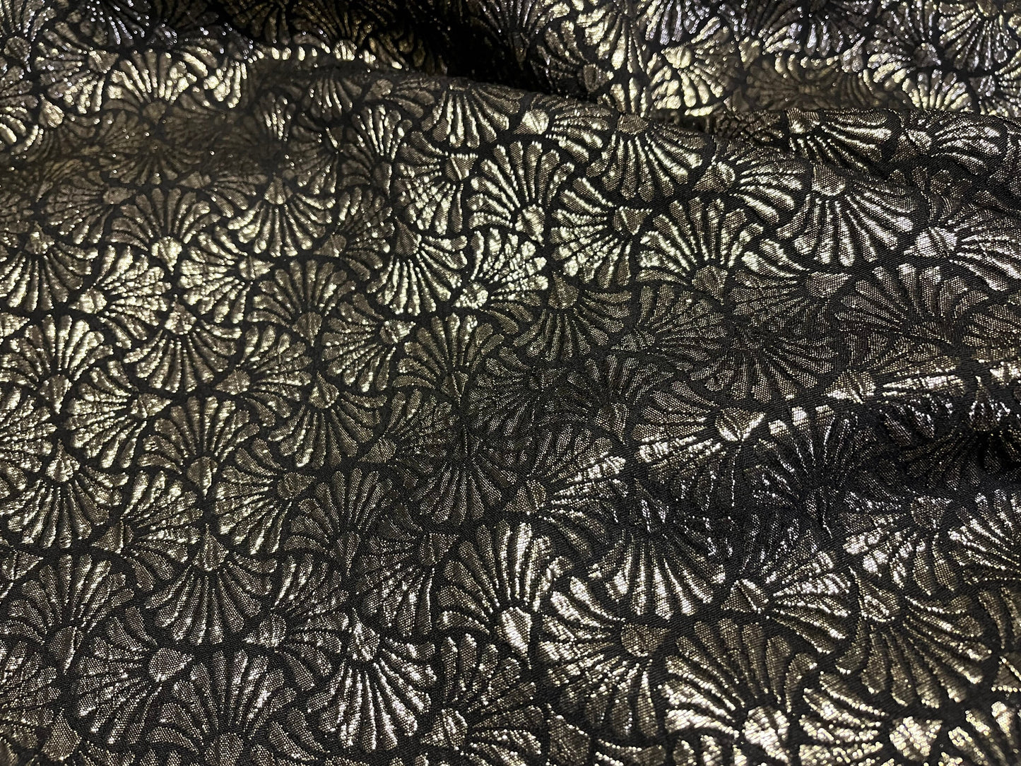 NEW High Class Jacquard Brocade Cloque Gold Lurex Fabric