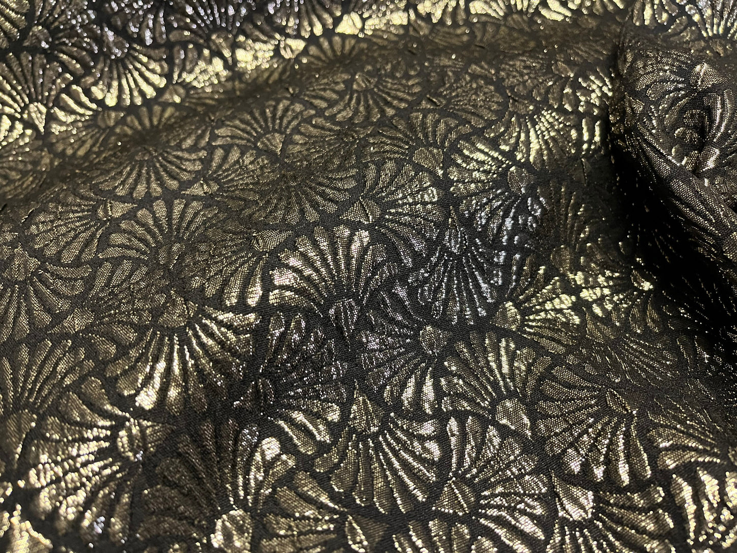 NEW High Class Jacquard Brocade Cloque Gold Lurex Fabric