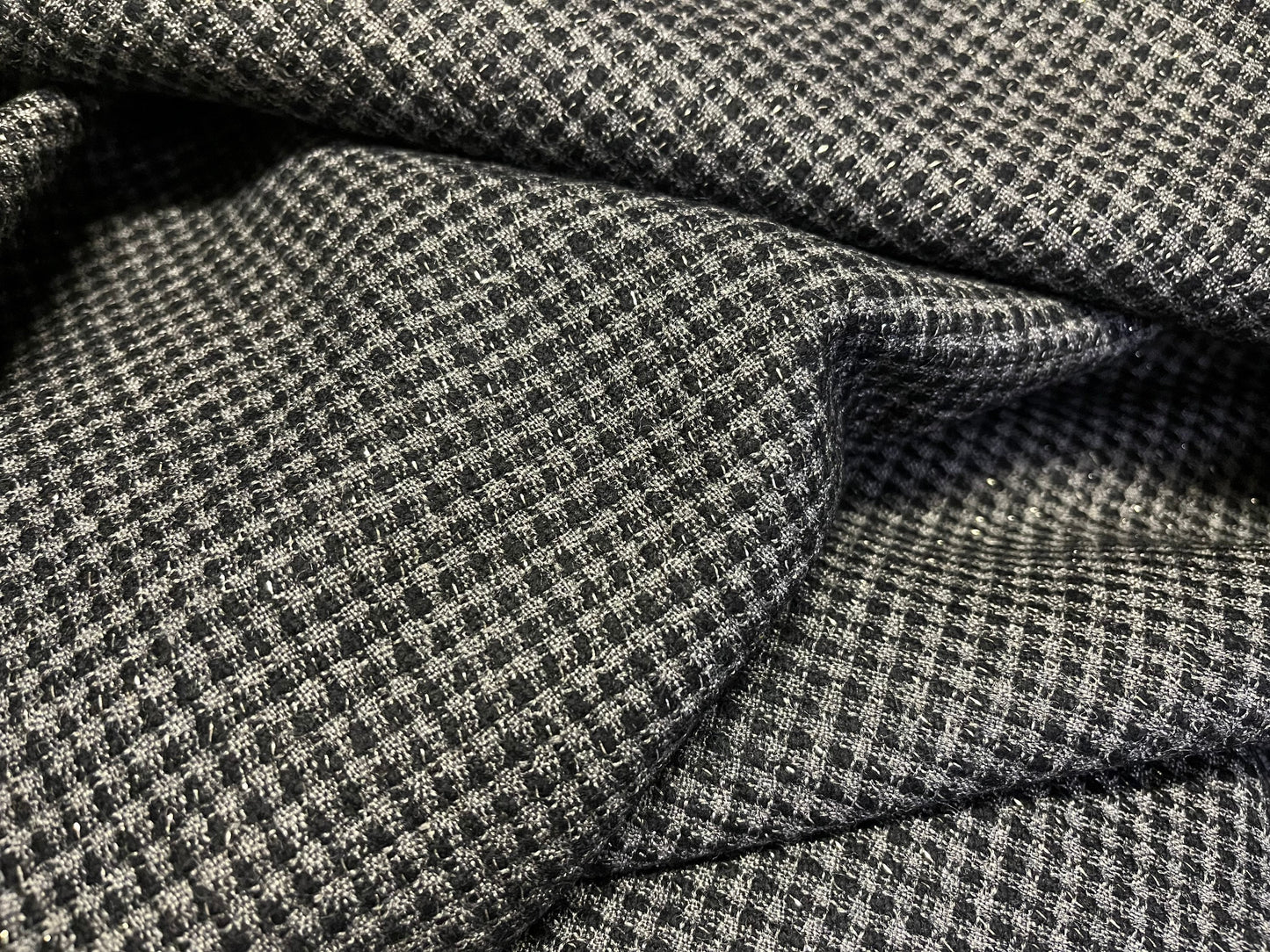 NEW High Class Wool Boucle Silver Lurex Fabric