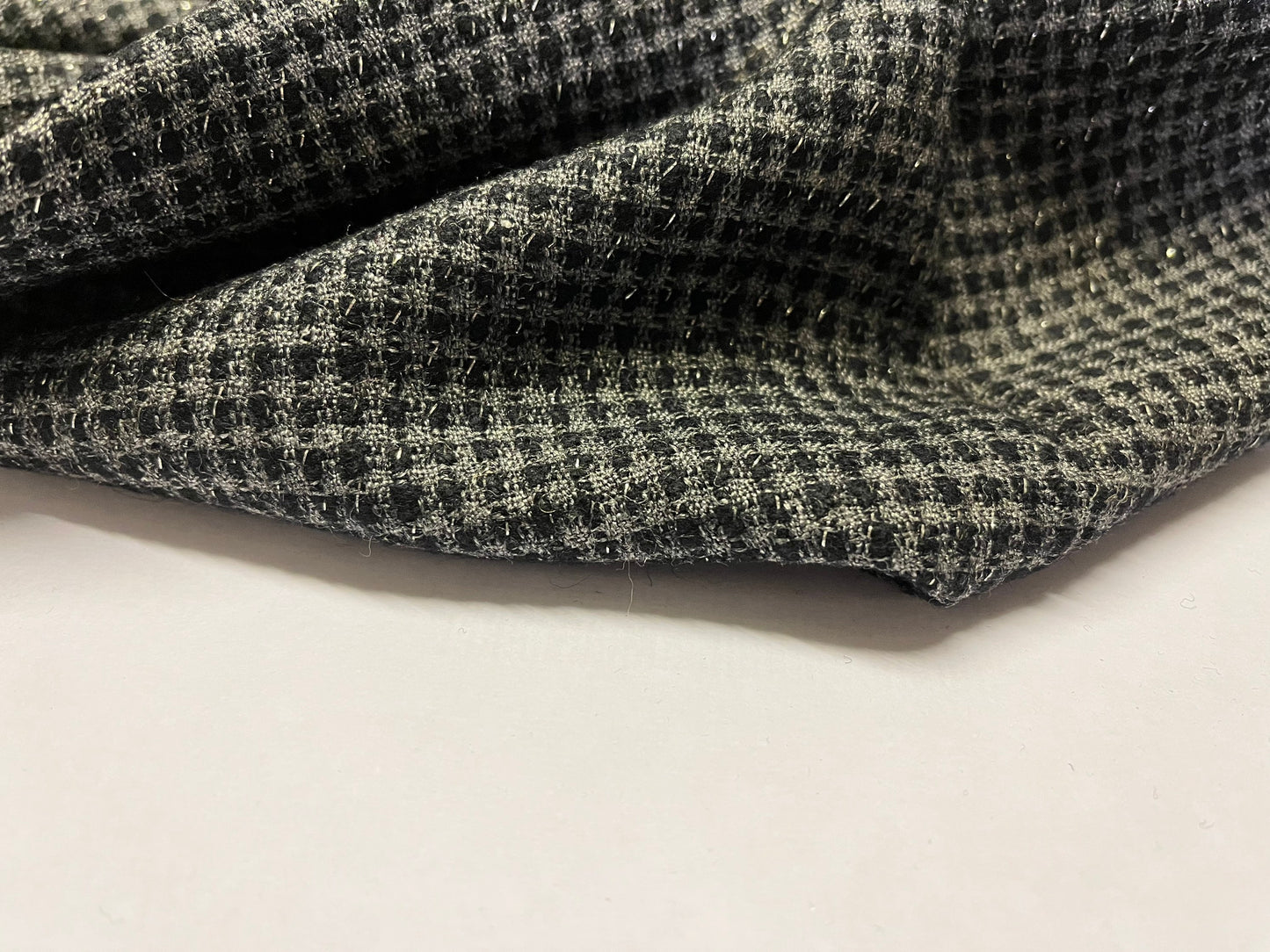NEW High Class Wool Boucle Silver Lurex Fabric