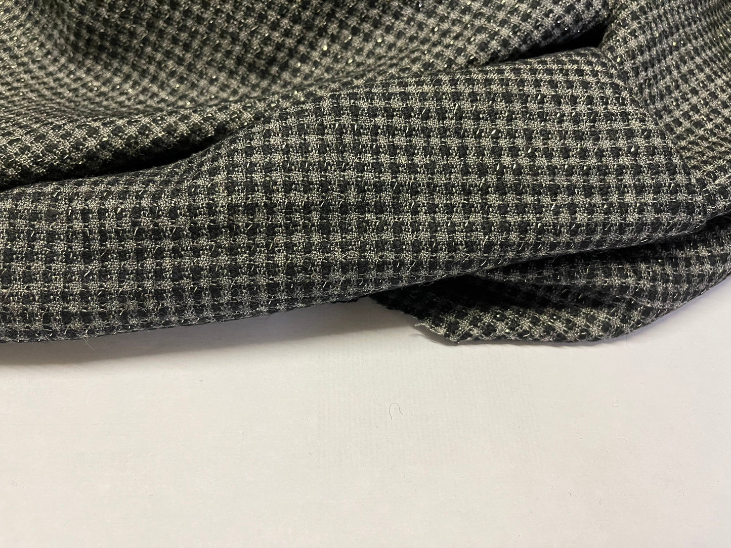 NEW High Class Wool Boucle Silver Lurex Fabric