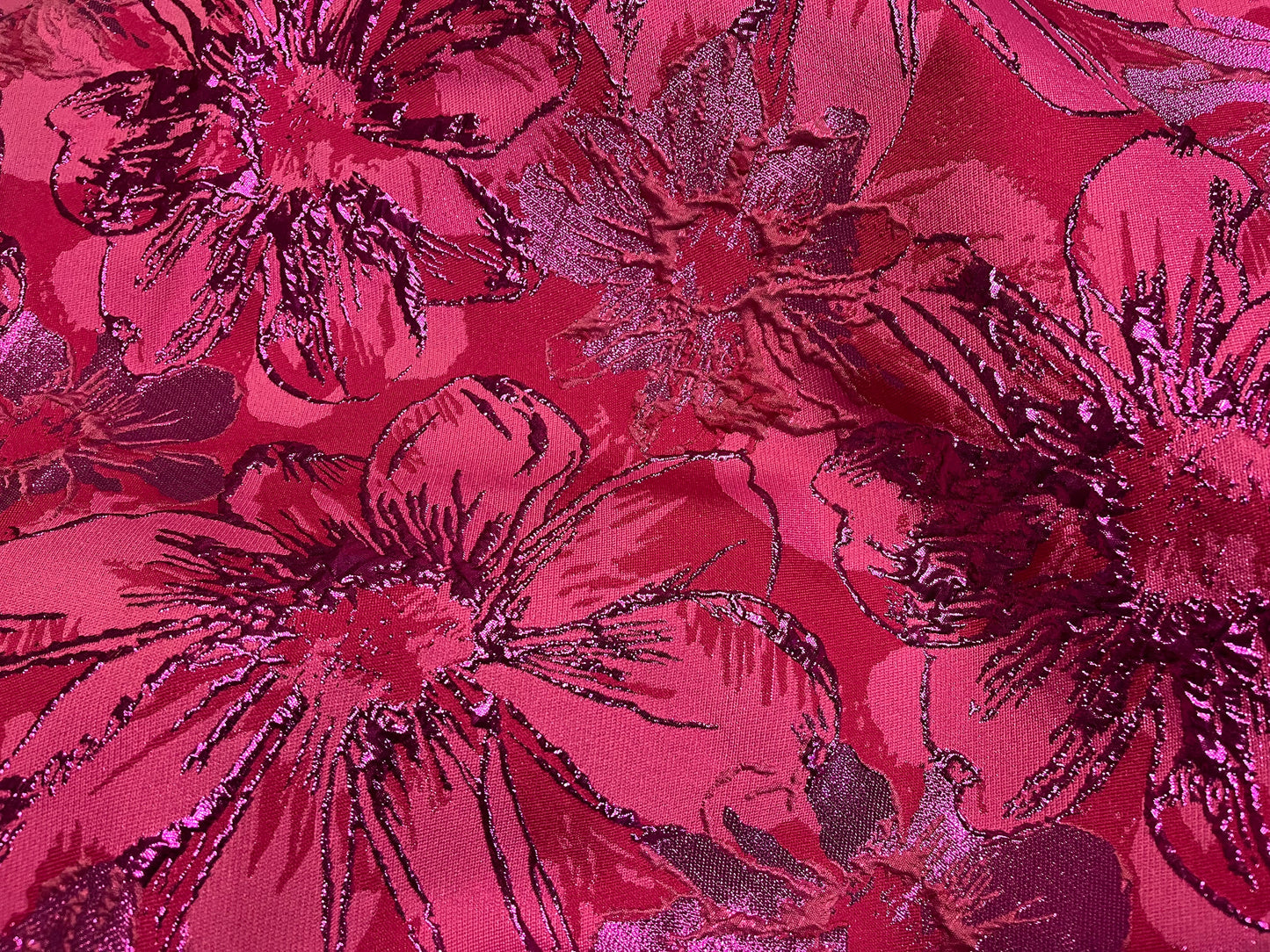 NEW High Class Floral Brocade Cloque Lurex Fabric