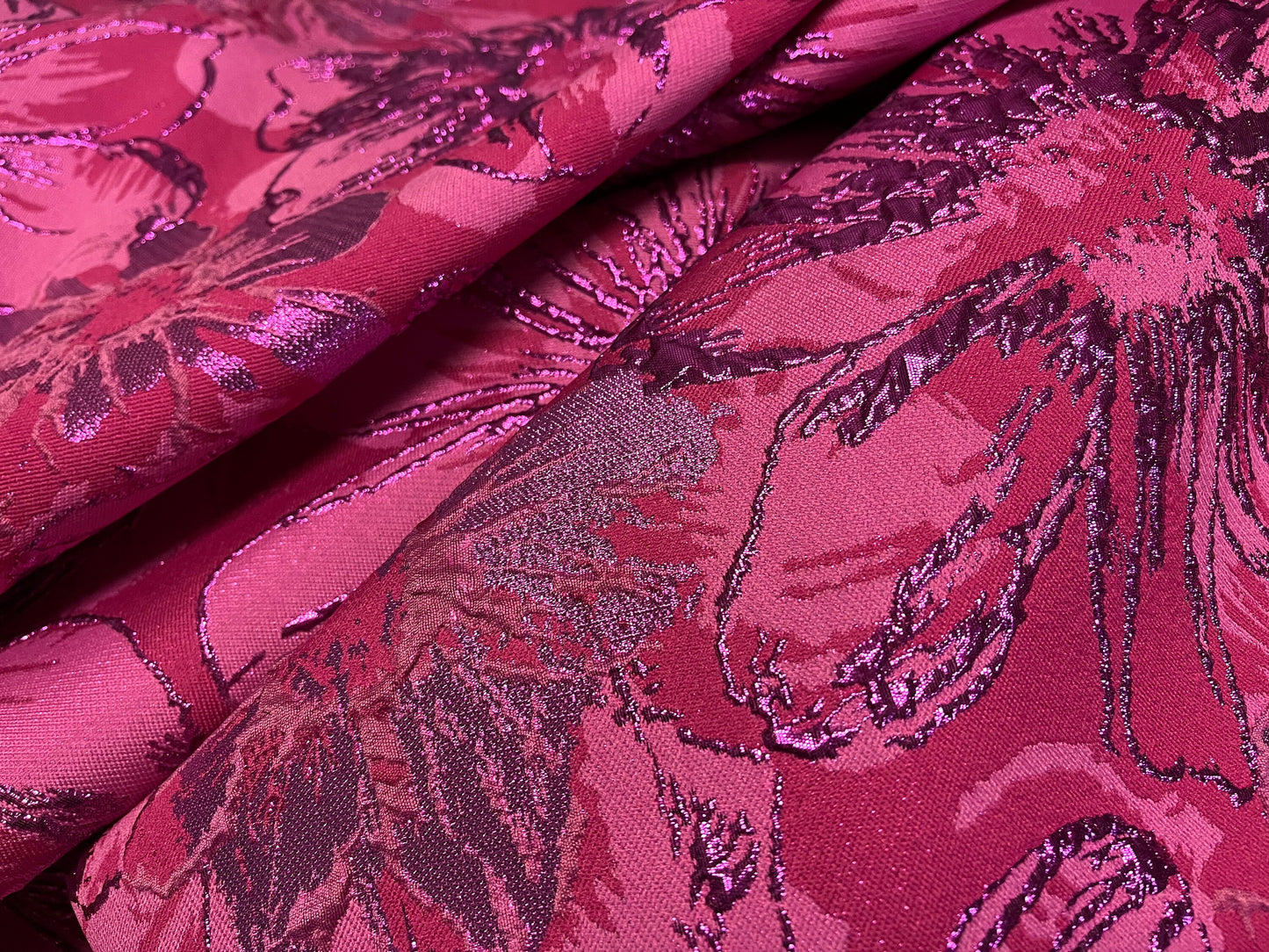 NEW High Class Floral Brocade Cloque Lurex Fabric