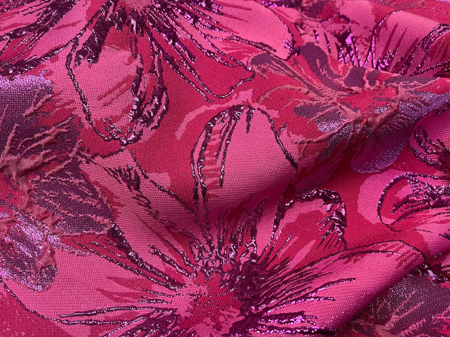NEW High Class Floral Brocade Cloque Lurex Fabric