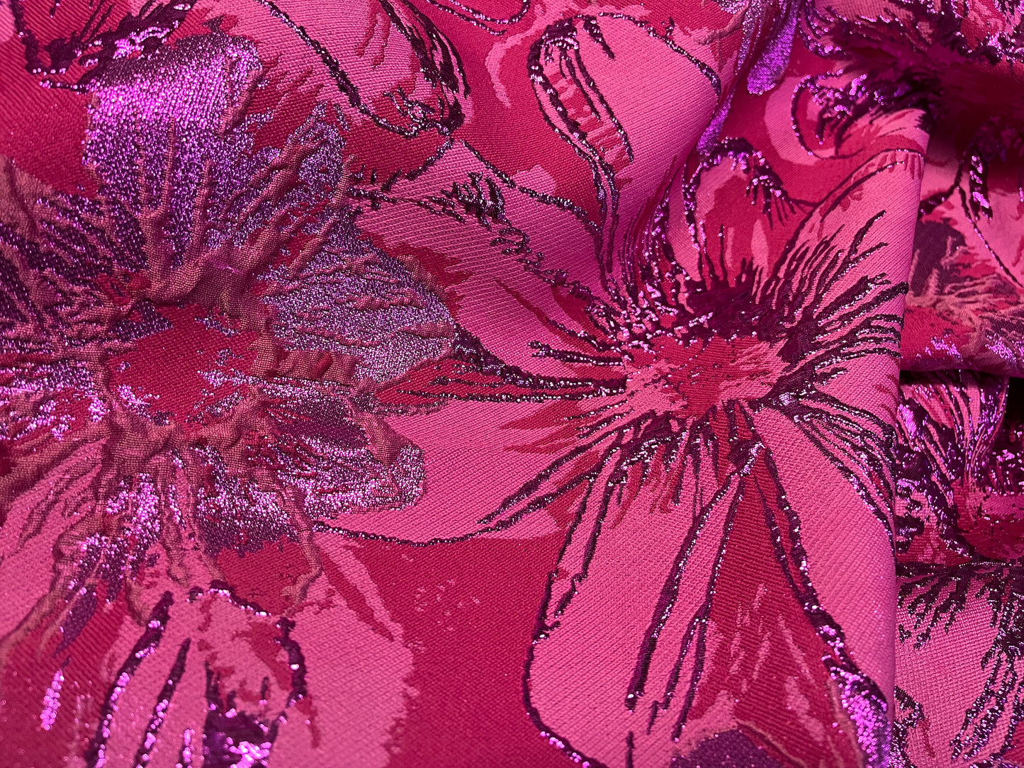 NEW High Class Floral Brocade Cloque Lurex Fabric