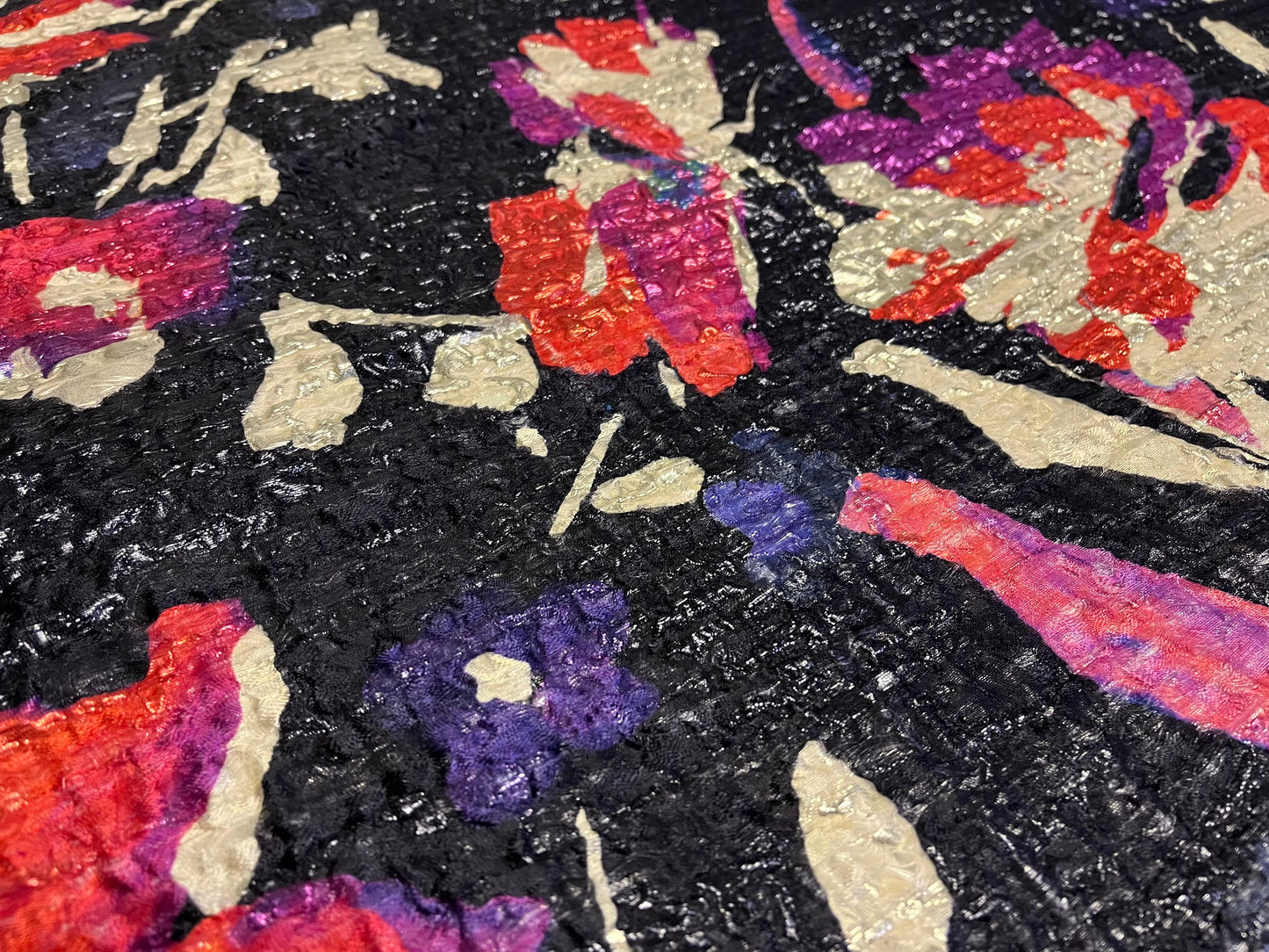 High Class Ruffo Coli For Haute Couture Silk Cloque Floral Print Fabric Made In Italy