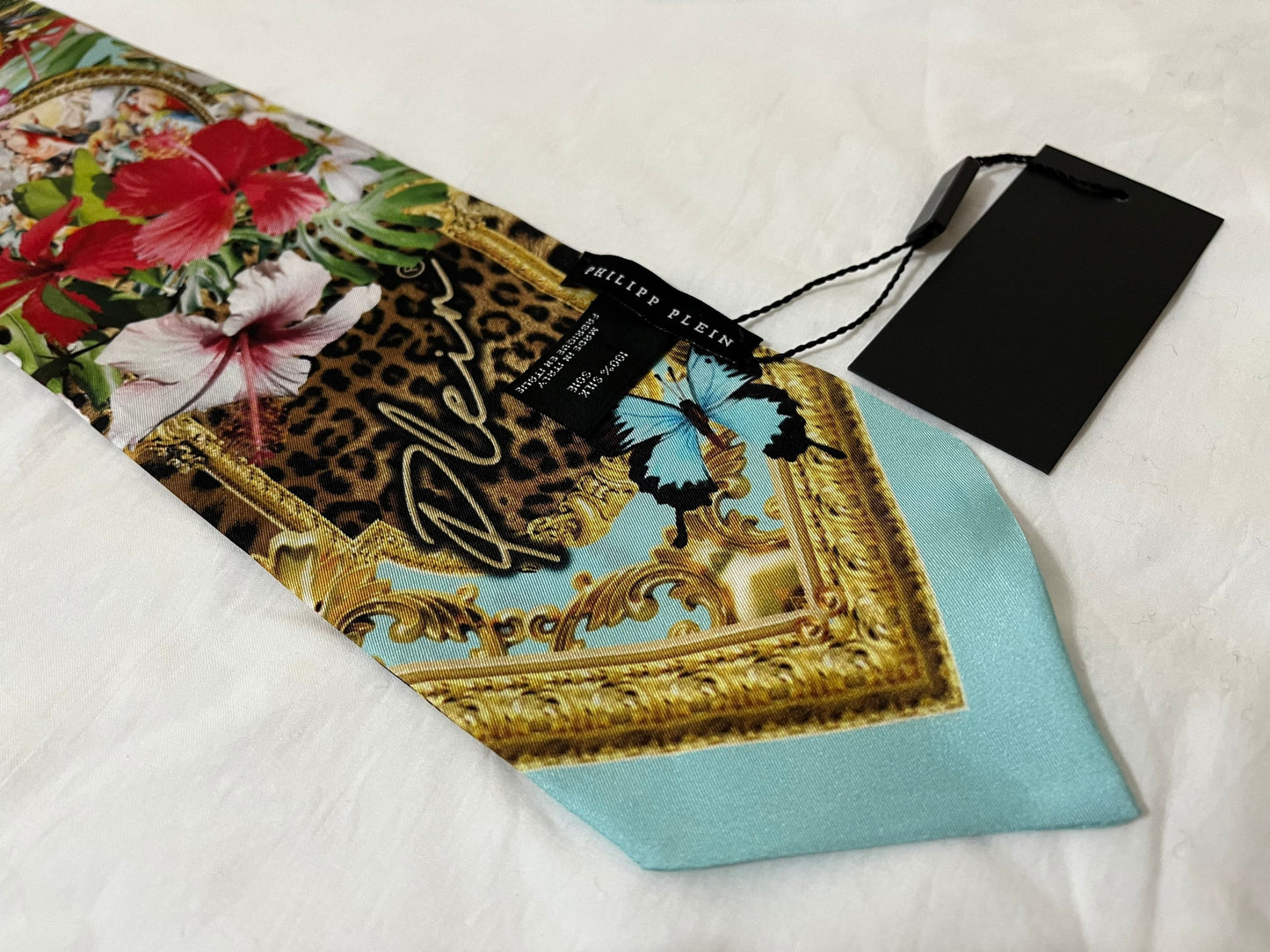 PHILIPP PLEIN 100% Silk Floral Bandeau Made In Italy