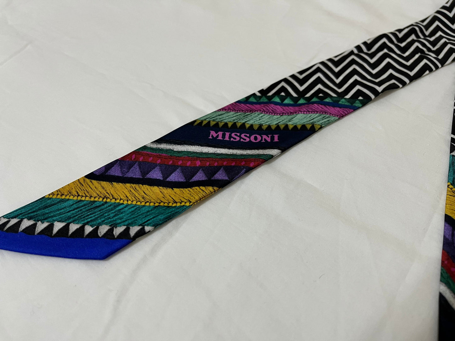 Missoni 100% Silk Head Scarf Print Made In Italy Scarf