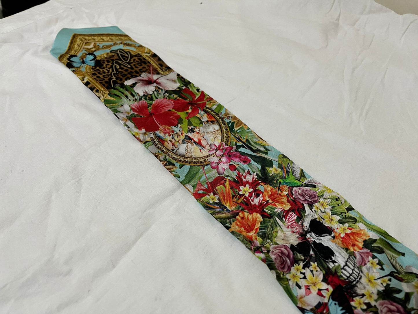 PHILIPP PLEIN 100% Silk Floral Bandeau Made In Italy