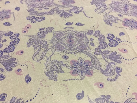 NEW High Class 100% Pure Silk Crinkle Chiffon Print Fabric (Read Description slight seconds)