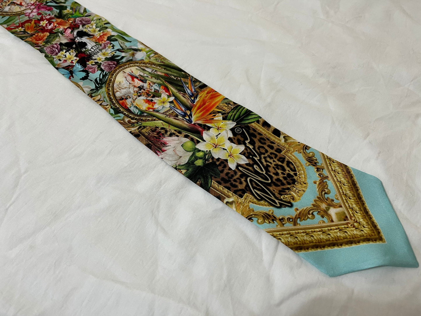 PHILIPP PLEIN 100% Silk Floral Bandeau Made In Italy