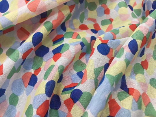 NEW Cotton Voile Silk Multicoloured Print Fabric