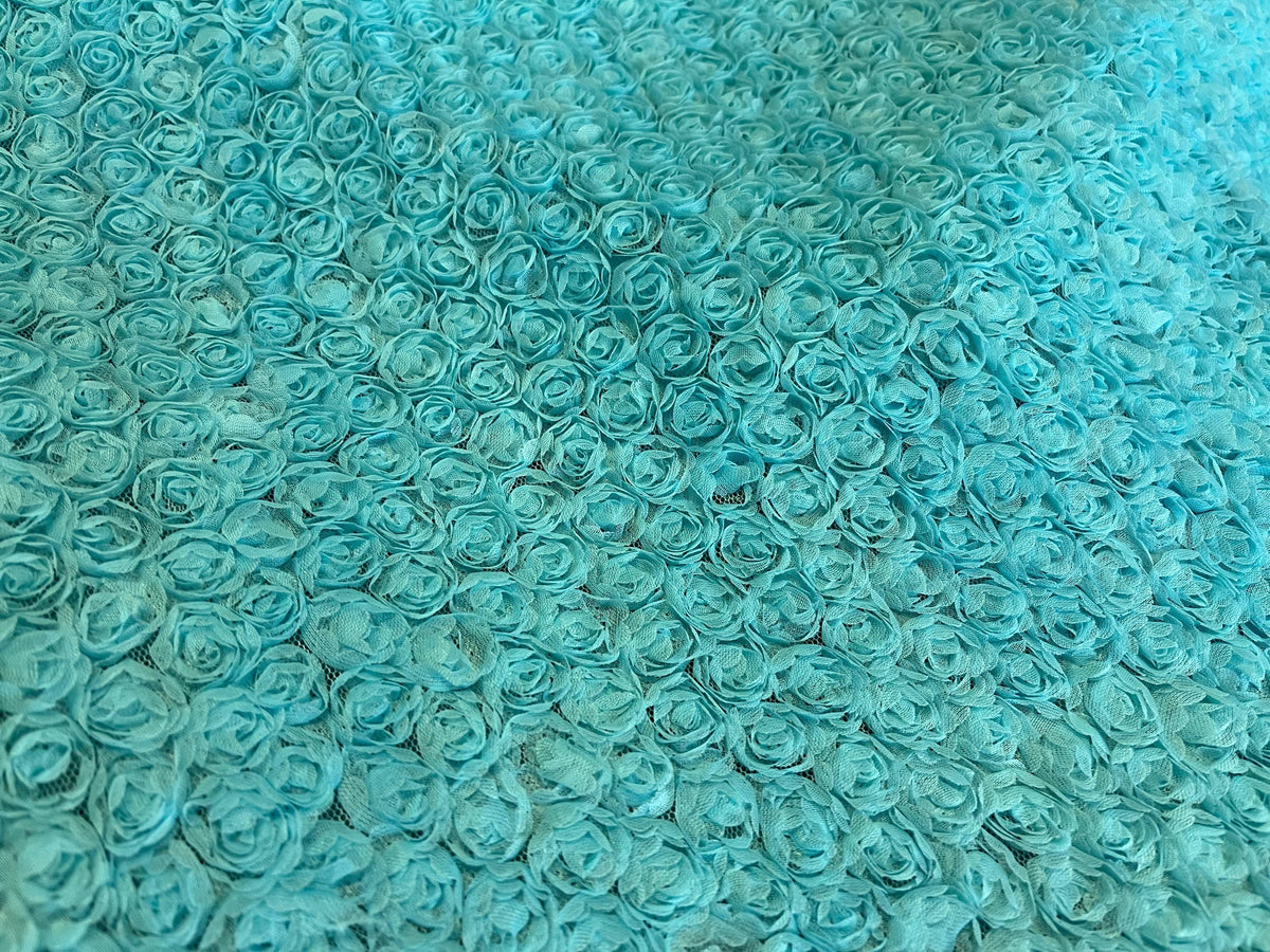 NEW High Class Turquoise Light Blue Ribbon Net Spangle Lace Fabric