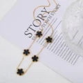 Hot Sale Stainless Steel Laser Five Leaf Flower Petal Adjustable Clover Necklace Classic for Woman Girl Brand Jewellery Party Gift