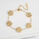 Hot Sale Stainless Steel Laser Five Leaf Flower Petal Adjustable Clover Bracelet Necklace Classic for Woman Girl Brand Jewellery Party Gift