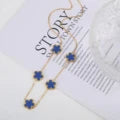 Hot Sale Stainless Steel Laser Five Leaf Flower Petal Adjustable Clover Necklace Classic for Woman Girl Brand Jewellery Party Gift