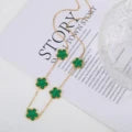 Hot Sale Stainless Steel Laser Five Leaf Flower Petal Adjustable Clover Necklace Classic for Woman Girl Brand Jewellery Party Gift