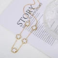 Hot Sale Stainless Steel Laser Five Leaf Flower Petal Adjustable Clover Necklace Classic for Woman Girl Brand Jewellery Party Gift