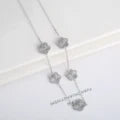 Hot Sale Stainless Steel Laser Five Leaf Flower Petal Adjustable Clover Necklace Classic for Woman Girl Brand Jewellery Party Gift