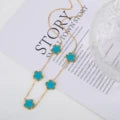 Hot Sale Stainless Steel Laser Five Leaf Flower Petal Adjustable Clover Necklace Classic for Woman Girl Brand Jewellery Party Gift