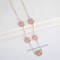 Hot Sale Stainless Steel Laser Five Leaf Flower Petal Adjustable Clover Necklace Classic for Woman Girl Brand Jewellery Party Gift