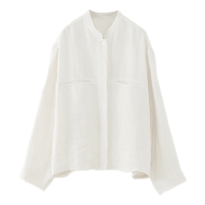 Women’s Pure Linen Shirt – Loose Fit Button-Up Blouse | Breathable Top | Casual Retro Minimalist Clothing + 🚚 Free Worldwide Shipping 🎉 Extra 30% OFF at Checkout