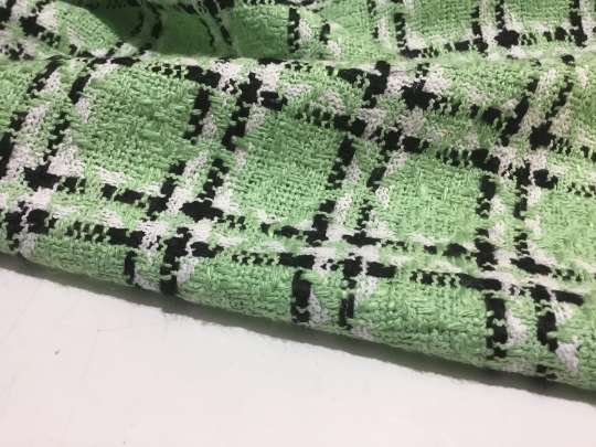 NEW High Class Vintage Chanel Wool Check Tweed Boucle Fabric