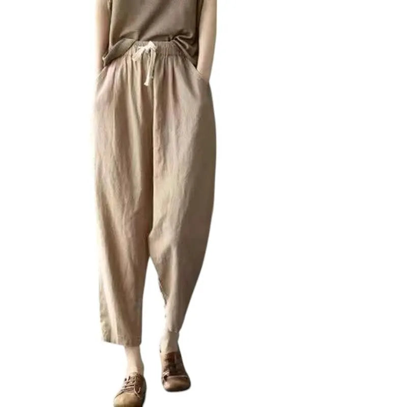 NEW High Class Candy Colours Women's Casual Herem Elastic Waist Cotton Linen Summer / Winter Pants Trousers M-3XL FREE Shipping Worldwide