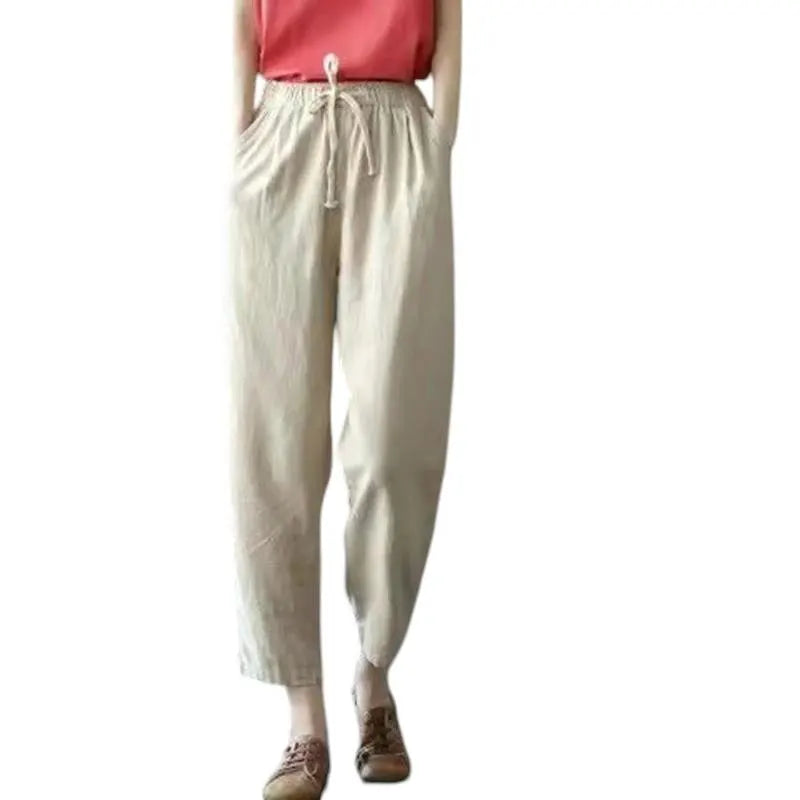 NEW High Class Candy Colours Women's Casual Herem Elastic Waist Cotton Linen Summer / Winter Pants Trousers M-3XL FREE Shipping Worldwide
