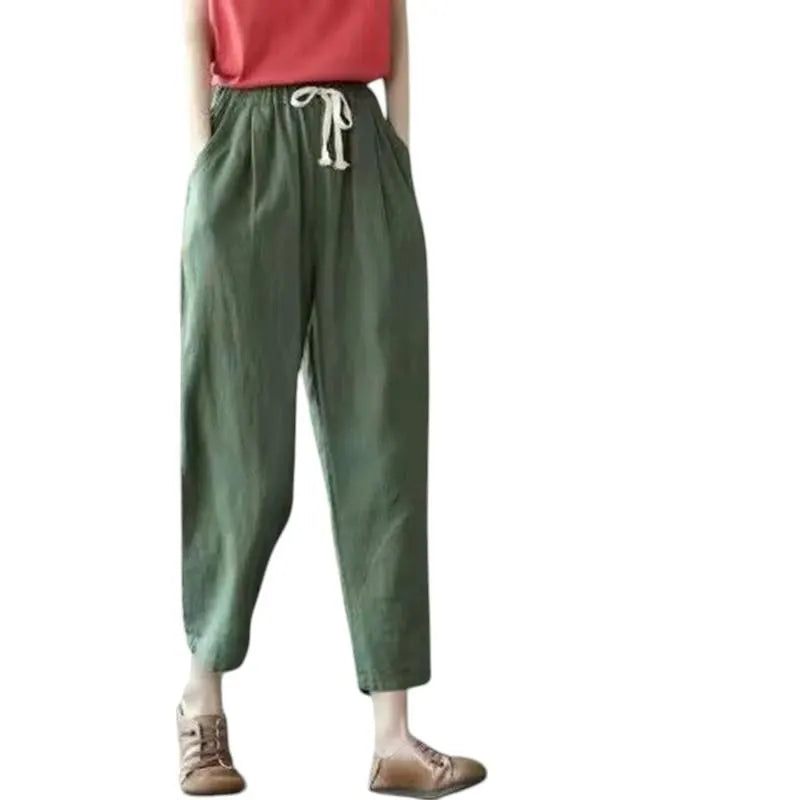 NEW High Class Candy Colours Women's Casual Herem Elastic Waist Cotton Linen Summer / Winter Pants Trousers M-3XL FREE Shipping Worldwide