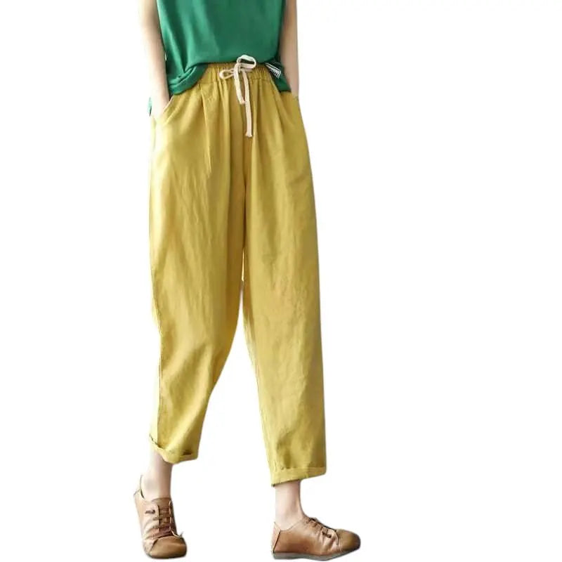 NEW High Class Candy Colours Women's Casual Herem Elastic Waist Cotton Linen Summer / Winter Pants Trousers M-3XL FREE Shipping Worldwide
