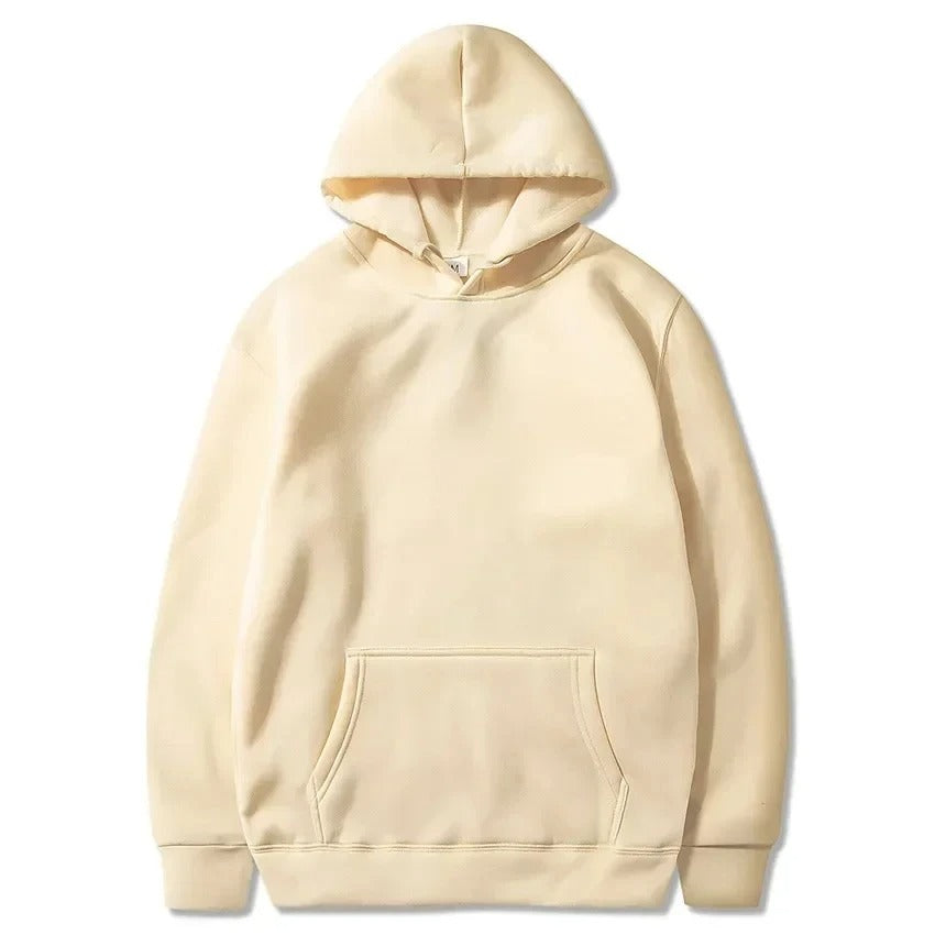 Unisex Hooded Pullover Hoodie – Solid Colour Oversized Sweatshirt with Pocket | 2025 New
