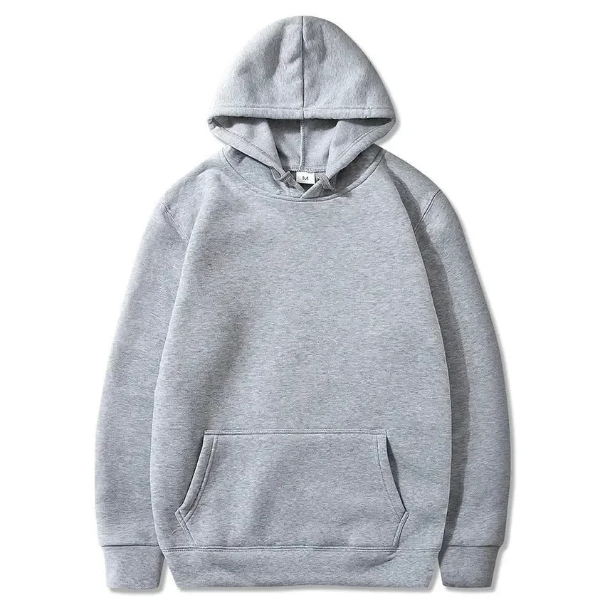 Unisex Hooded Pullover Hoodie – Solid Colour Oversized Sweatshirt with Pocket | 2025 New