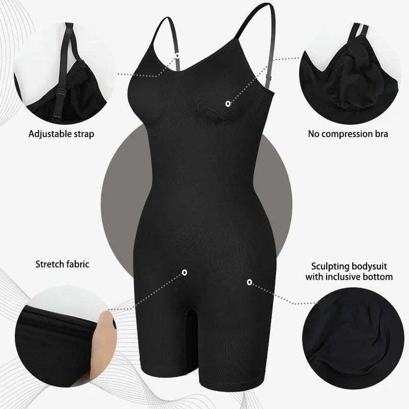 Women Seamless Bodysuit Shapewear – Tummy Control Full Body Shaper, Waist Trainer & Butt Lifter | Anti-Chafing Thigh Slimming
