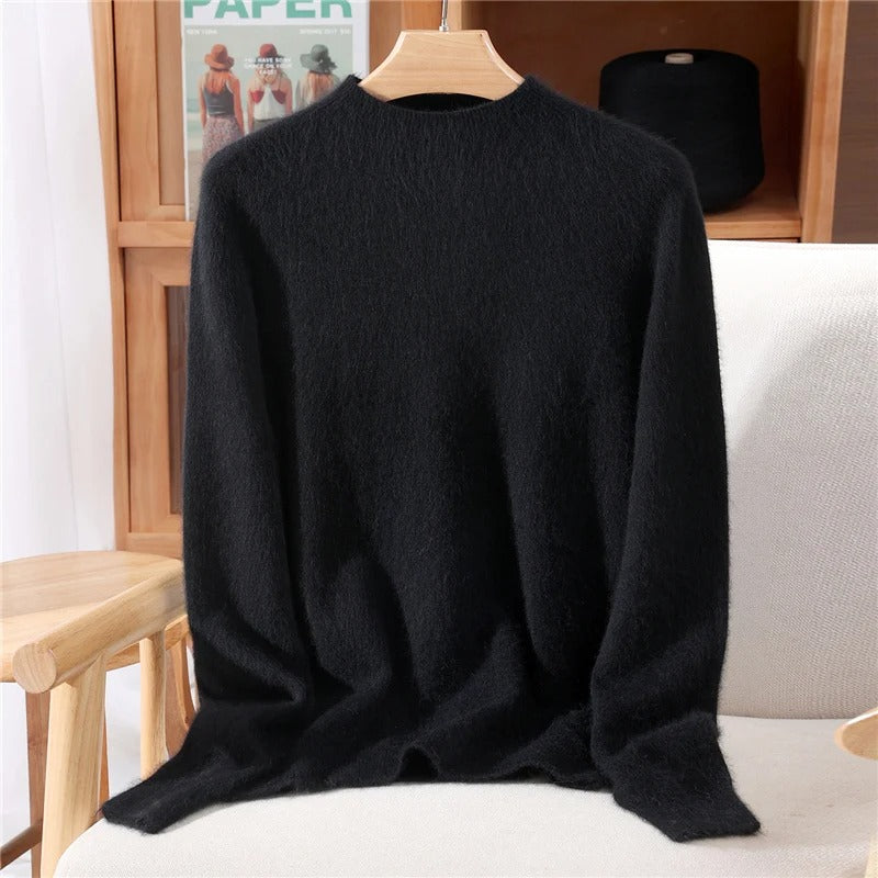 Luxurious Mink Cashmere Pullover – Women’s Soft Mock Neck Sweater for Autumn & Winter | Premium Knitwear – Free Worldwide Shipping