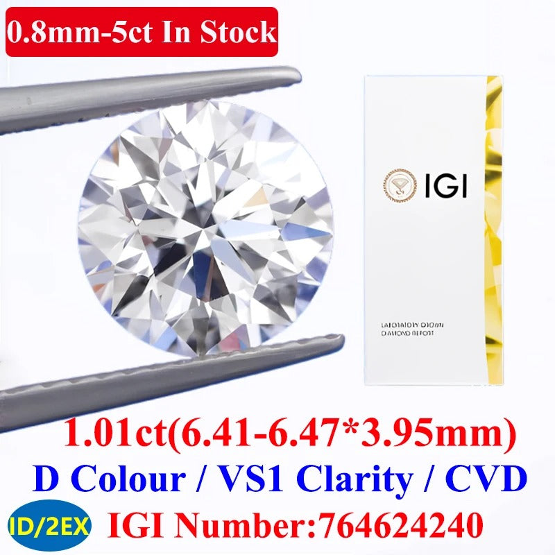 0.5–5CT DEFG VVS‑SI Super White Lab Grown Diamond Loose – IGI & GIA Certified | Wedding Jewellery Diamond
