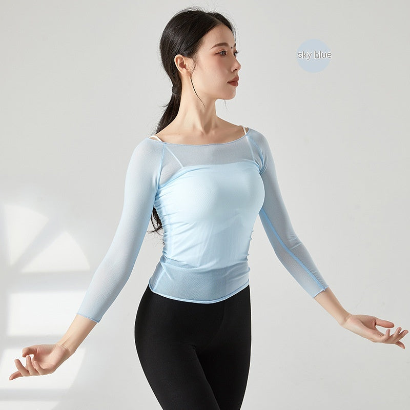 Dancing Dress Mesh Top For Women Ballet Practice Clothes Gym Outfit Shapewear Outer Wear Gauze Clothes + 🚚 Free Worldwide Shipping 🎉 Extra 30% OFF at Checkout